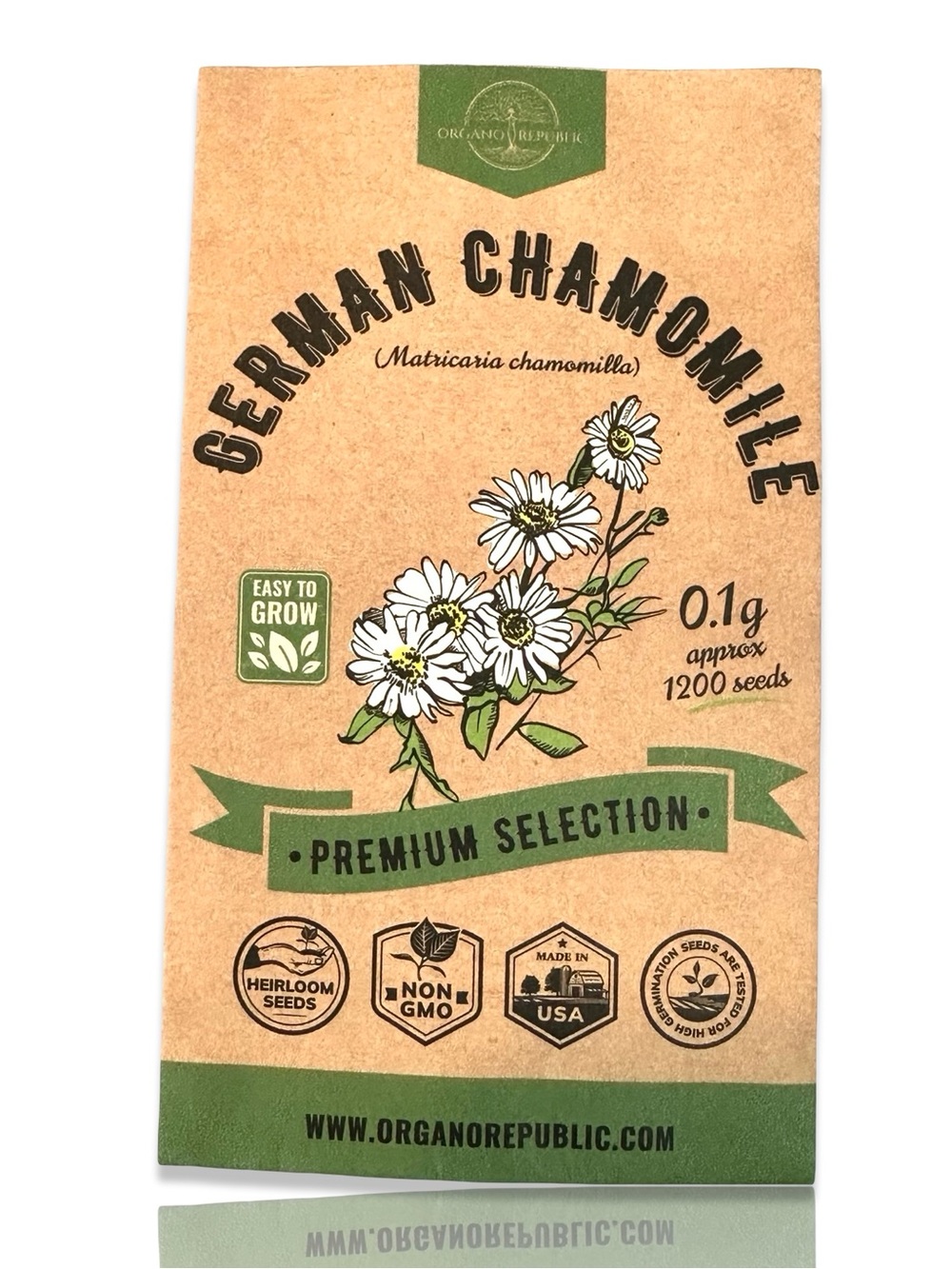 Organorepublic German Chamomile Seeds - Natural Brown Packet